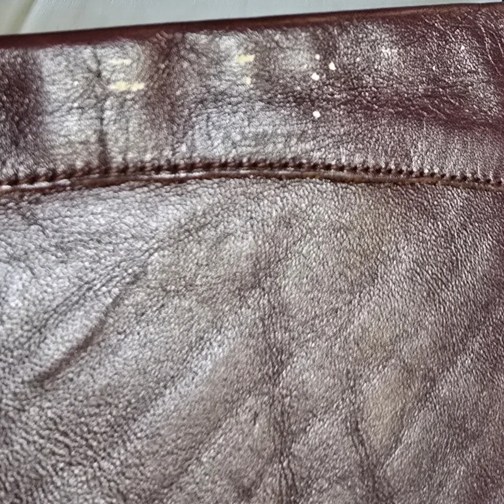 Michael Of Boston VINTAGE Handbag Burgundy Leather Small Clutch Wristlet